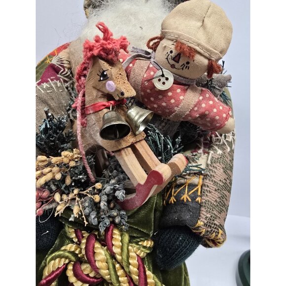 Artisan Signed Vintage Folk Art Santa Claus Christmas Decoration Door Stop - Picture 10 of 12